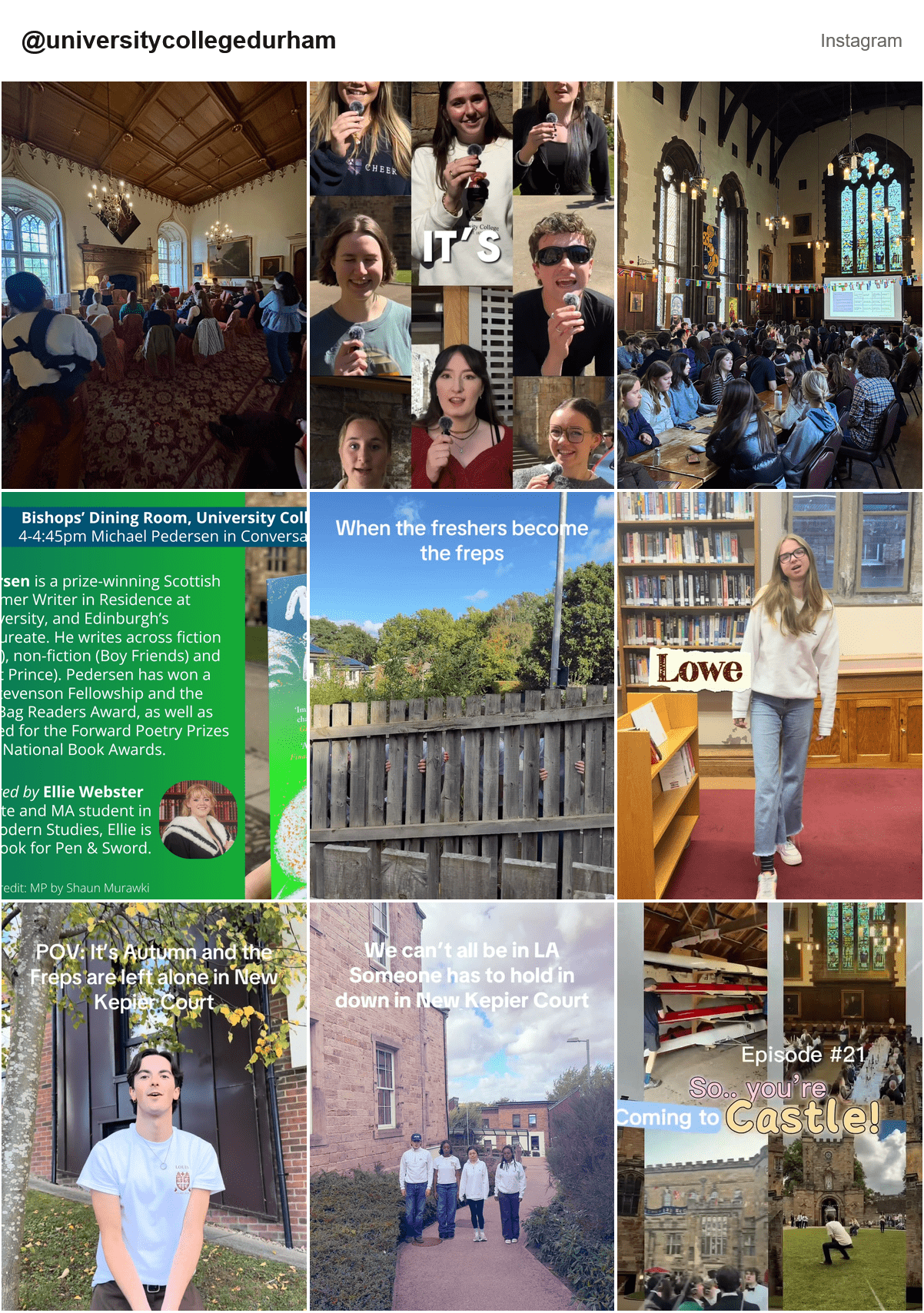 University College Durham Instagram